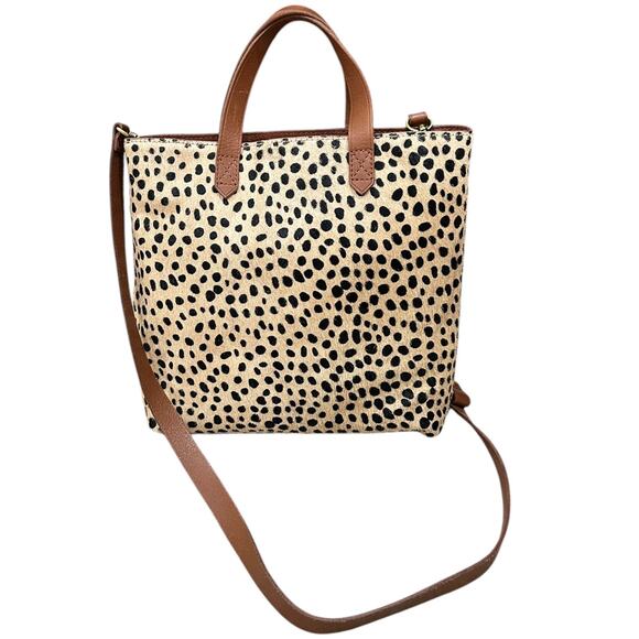 Madewell Zip-Top Transport Crossbody In Printed Calf Hair - Picture 8 of 11